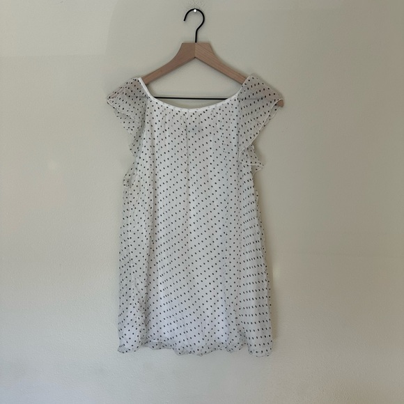 LUISA RICCI White Polka Dot Print Silk Layered Flutter Sleeve Blouse - Picture 5 of 5